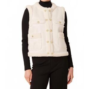 NEW DOLCE CABO coco faux shearling vest in creme